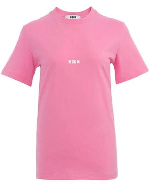 MSGM Logo Short-Sleeved T-Shirt - Pink