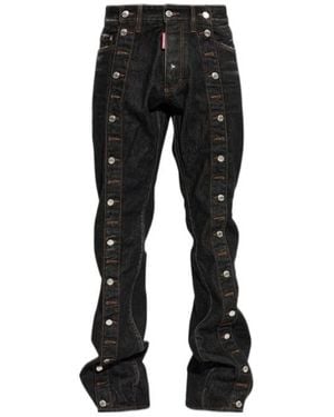 DSquared² American Button-Trim Jeans - Black