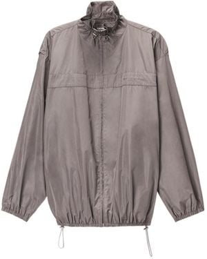 Alexander Wang Gathered Neck Oversized Track Jacket - Brown
