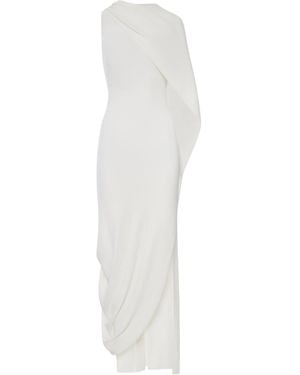 Self-Portrait Long Draped Knit Dress - White
