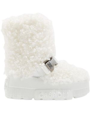 Casadei Buckled Chunky Boots - White