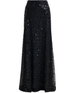 Essentiel Antwerp Panelled Maxi Skirt With Sequin And Bead Embellishments - Black