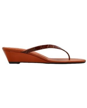 Christopher Esber Round-Toe Wedge Sandals - Brown
