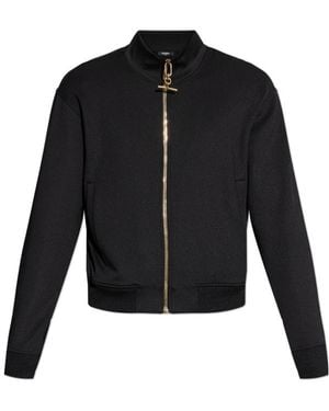 Balmain Zip-Up T-Bar-Detail Track Jacket - Blue