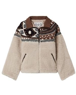 Sea Fair Isle Merino Wool Jacket - Brown