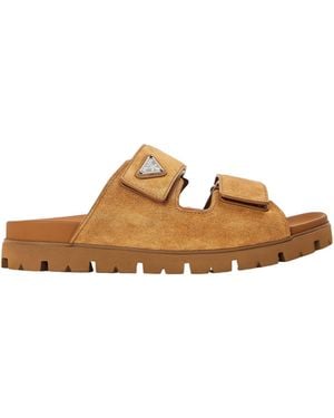 Prada Simple Flat Sandals - Brown