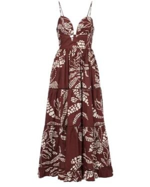 Poupette Milena Printed Tiered Maxi Dress - Purple