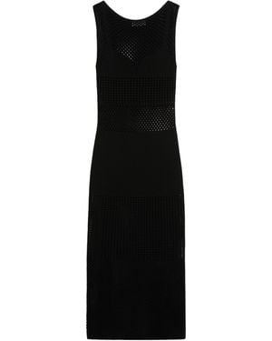 Sportmax Long Sleeves, Round Neck, Ribbed Details - Black