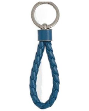 Bottega Veneta Intreccio Key Ring - Blue