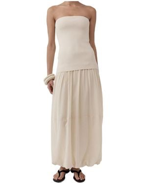 St. Agni Strapless Midi Dress - Natural