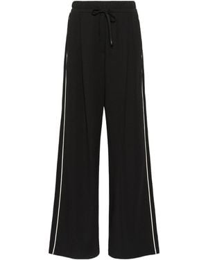 Weekend by Maxmara Contrast Trim Wide-Leg Trousers - Black