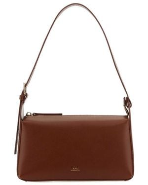 A.P.C. Virginie Zipped Shoulder Bag - Brown