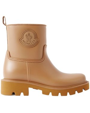 Moncler Kickstream Leather And Shell Ankle Boots - Brown