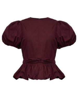ROTATE BIRGER CHRISTENSEN Puff Sleeve Top Bordeaux - Purple