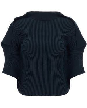 Issey Miyake Prance Pleated Sculptural Top - Blue