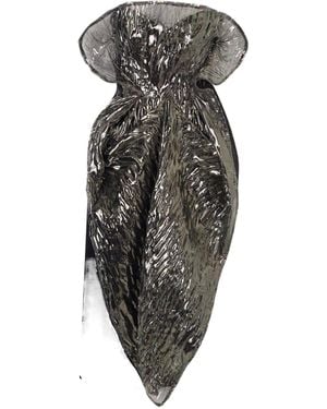 Maticevski Lamé And Crepe Gown - Grey