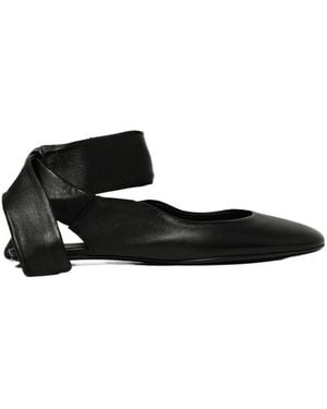 The Attico Slingback Flats - Black