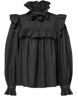 Chloé Wool And Cashmere Flannel Blouse - Black