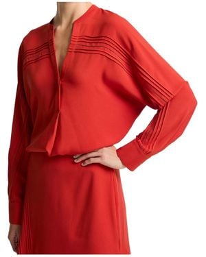Vince Long-Sleeve Blouse - Red