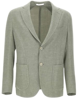 Eleventy Single-Breasted Slim Blazer - Green