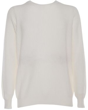 Peserico Fine-Knit Crewneck Jumper - White
