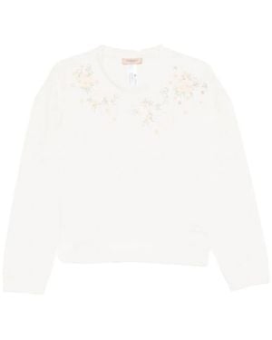 Twinset Floral-Appliqué Jumper - White