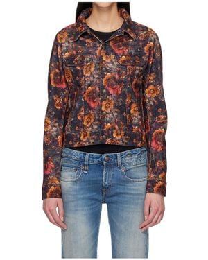 R13 Collared Long-Sleeved Denim Jacket - Blue