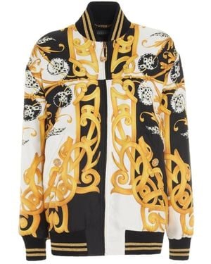 Versace Acanthus Print Bomber Jacket - Metallic