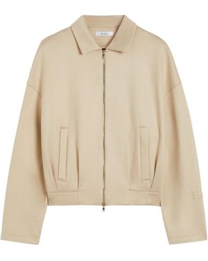 Max Mara Collared Zip-Up Jacket - Natural