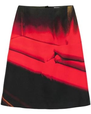Jil Sander Printed Midi Skirt - Red