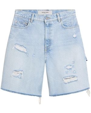 Golden Goose Distressed Denim Bermuda Shorts - Blue