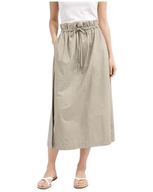 Liu Jo Gathered Waist Midi Skirt - Natural