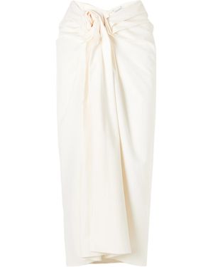 Magda Butrym Knot-Detail Ruched Midi Skirt - White