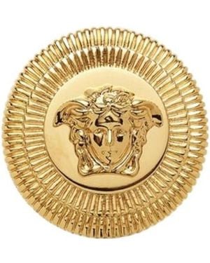 Versace Medusa Biggie Logo Engraved Ring - Metallic