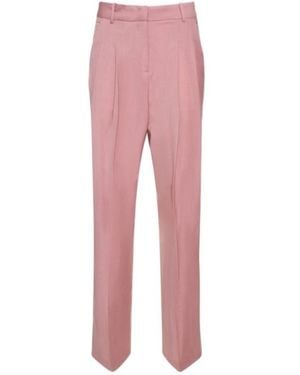 Frankie Shop Gelso High Rise Pleated Woven Wide Pants - Pink