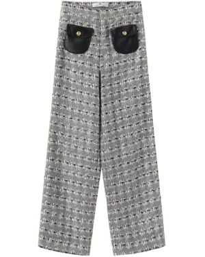 Marissa Chiara Plaid Casual Pants - Gray