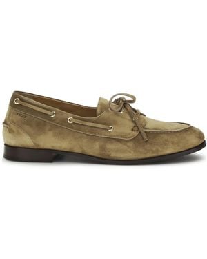 Bally Plume Logo Embossed Slip-On Loafers - Green