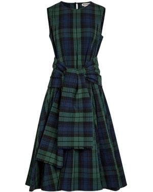 JW Anderson Cloque Checked Seersucker Midi Dress - Green