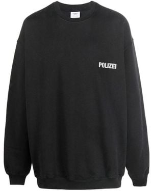 Vetements Text Print Sweatshirt - Black