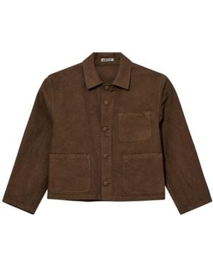AURALEE Long-Sleeved Casual Jacket - Brown