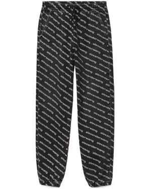 Alexander Wang Logo Print Tapered Jeans - Grey