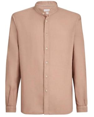 Brunello Cucinelli Garment-Dyed Easy Fit Shirt - Pink