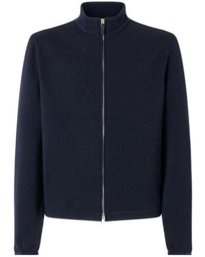 ZEGNA High Neck Zip-Up Cardigan - Blue