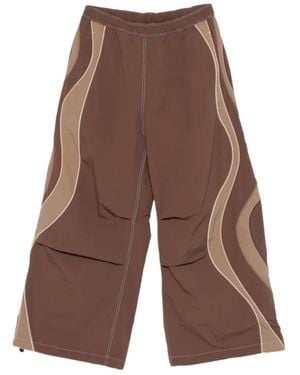 ERL Contrast Panel Wide-Leg Trousers - Brown