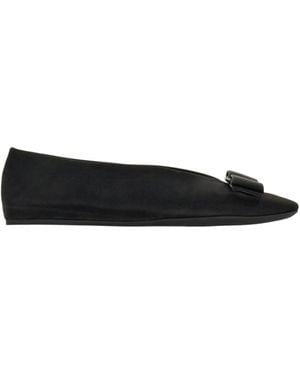 Ferragamo Ferragamo Bow-Detailed Ballerinas - Black