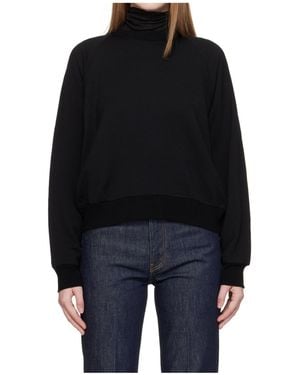 AURALEE Wool Blend Crew Neck Pullover - Black