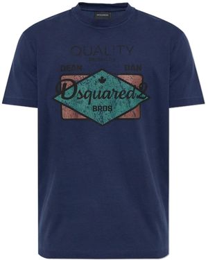 DSquared² Short Sleeve Print T-Shirt - Blue