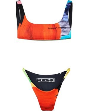 Off-White c/o Virgil Abloh Beachwear Graphic Print Bikini - Red