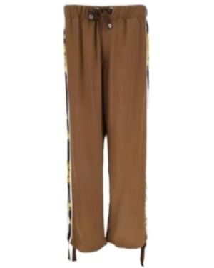 Versace Baroque Printed Drawstring Pants - Brown