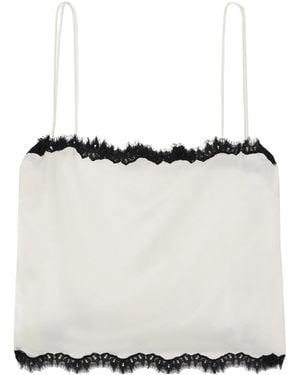 Doen Square Neck Lace Top - White